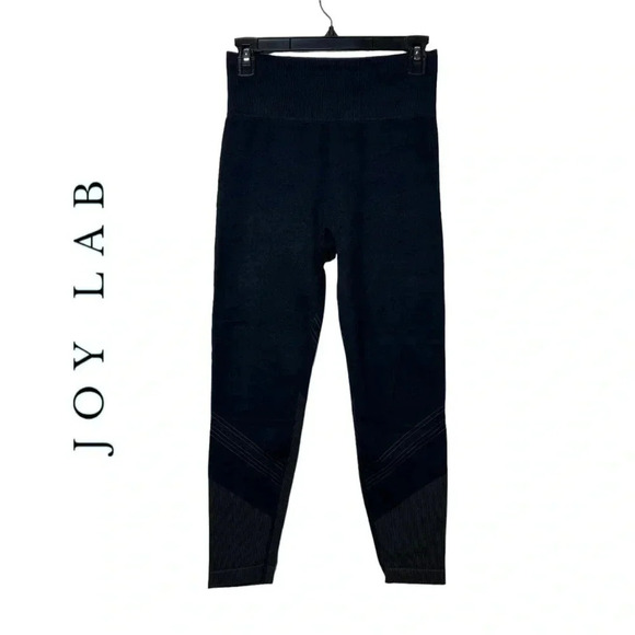 1720. JOY LAB SEAMLESS‎ SKINNY STYLE LEGGINGS SIZE SMALL BLACK/BROWN IN COLOR - Picture 1 of 9